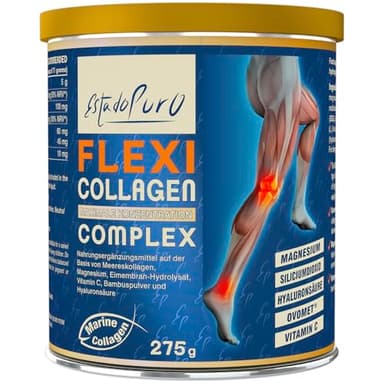 Fisch Kollagen, Marine Collagen Pulver 275g - Hydrolysiertes Kollagen mit Hyaluron, Magnesium & Vitamin C, Peptan Meereskollagen für Gelenke, Estado Puro Tongil