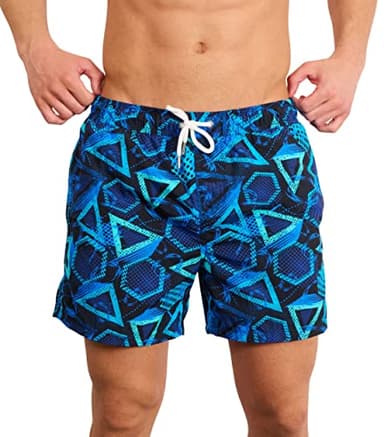 Kiniki Herren Traditionelle Beach Board Badeshorts - Blue Lagoon