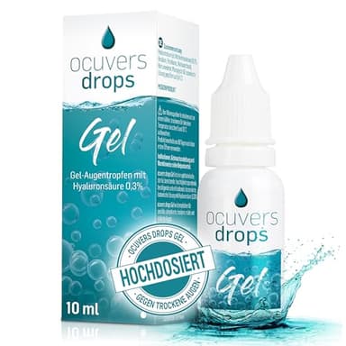 Ocuvers Augentropfen - mit 0,3% Hyaluron - Augentropfen gegen trockene Augen. Hochdosierte Hyaluron Augentropfen gegen rote, brennende und tränende Augen speziell für Kontaktlinsen geeignet 10ml