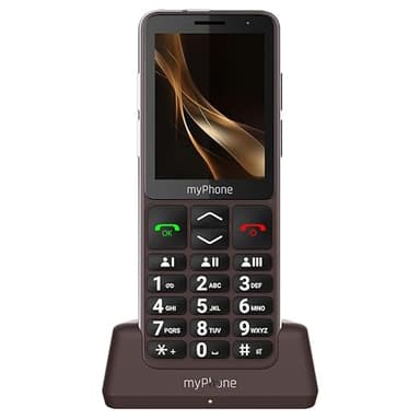 myPhone Bueno LTE Seniorenhandy ohne Vertrag, mit SOS-Taste, große Tasten, 2,8" Farbdisplay, 4G, Lange Standby-Zeit (2000 mAh), Kamera, Ladestation, Taschenlampe – Praline Collection