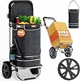 MONZANA® 3in1 Einkaufstrolley 56L bis 50 kg klappbar abnehmbare Tasche Handwagen Einkaufswagen Einkaufshilfe Roller Schwarz