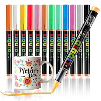 RiyaNed porzellanstifte spülmaschinenfest，Wasserfester porzellanstift 1.0-6.0mm，12 Farben Geeignet für Zeichnungsmuster und Designkreationen auf verschiedenen Porzellan.