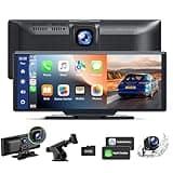 LAMTTO Wireless CarPlay Android Auto,9,26 Zoll Tragbares Autoradio mit 2,5K+1080P Dashcam Vorne Hinten,Carplay-Bildschirm fürs Auto mit 64G TF, Bluetooth, Navigation, Mirror Link,Siri/G00gle, AUX/FM
