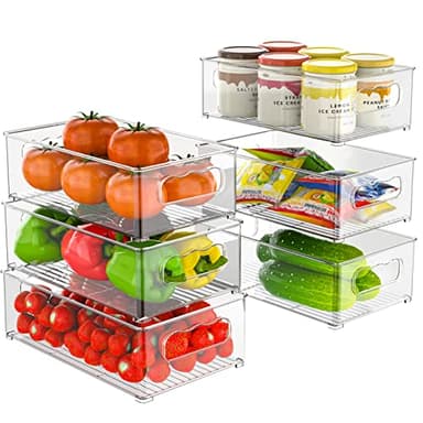 changshengda Kühlschrank Organizer Set - 6er Set (3 Größe) Kühlschrank Organizer, Küchen Organizer für Speisekammer, Gefrierschrank, Schrank, Schublade, Büro