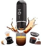 Besmall Tragbare Elektrische Espressomaschine, Selbsterhitzung mit USB-C, 2 in 1 Reise Camping Kaffeemaschine 12V, Kompatibel mit Gemahlenem Kaffee & NS-Kapsel