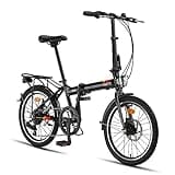 PACTO Four - Hollandrad Hochwertiges Klappfahrrad 27cm Aluminiumrahmen Bike 20 Zoll Aluminiumräder Bicycle, 6 Speed Shimano Gänge Faltrad Klapprad Fahrrad Klappfahrrad Für Erwachsen