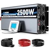 2500W Wechselrichter 12V auf 230V Reiner Sinsus Spannungswandler mit Netzvorrangschaltung,25A-Ladefunktion,USV,Fernbedienung,Notstromversorgung,Automatische Schaltung zwischen Stromnetz und Batterie