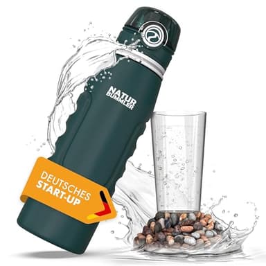 NATURBUMMLER Wasserfilter Flasche [750 ml] faltbar & ultraleicht – Filtert 99,99 % aller Bakterien (200L Kapazität) – Trinkflasche mit Filter für Outdoor Survival Camping & Wandern