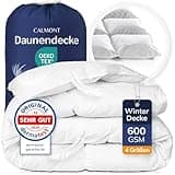 CALMONT - Daunen Bettdecke I Daunendecke 135x200 I 100% extra weiche Federn & Daunen | Fachärztlich geprüft für Allergiker | Oeko-Tex (135 x 200 cm, Warme Winterdecke)