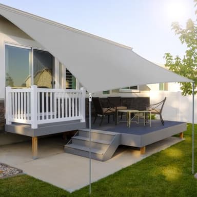 Sonnensegel 4x5m, Sonnenschutz Wasserdicht Windschutz Sonnensegel UV Schutz 99% Sunsegel mit Ösen Schnelle Wärmeableitung Hohen Zugkräften Standhalten