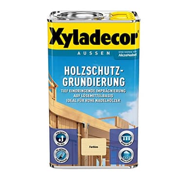 Xyladecor Holzschutz-Grundierung auf Lösemittelbasis, Farblose Imprägnierung speziell für Nadelhölzer, Farblos, 2,5 l