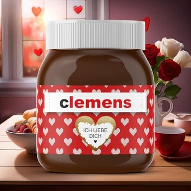 Etikett mit Rubbellos | z.B. für Nutella | Valentinstag | Herzen | Geschenke | Name | Personalisierung mit Wunschtext | Gutschein | Geschenk | Label | Valentinstagsgeschenk | goldenes Rubbelherz