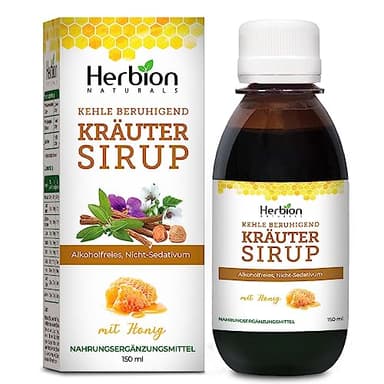 Herbion Naturals, Hustensaft mit El Jarabe Para La Tos Con Miel natürlich beruhigt Hals, grün, Honig, 5 Fl Oz