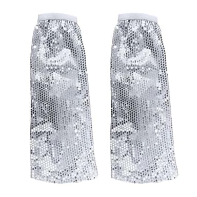 Abba Kostüm Damen Pailletten Stulpen,Schlager Kostüme Damen,Sequin Top,Disco Outfit,70s Abba Kostüm Disco Outfit Damen,Metallic Silber Hippie Stiefel Für Abschlussball Party Mardi Gras Tag Verwenden