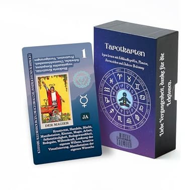 Witchy Cauldron Tarotkarten Legen Lernen, Tarot-Karten für Anfänger, Kein Handbuch Erforderlich, Einfaches und Schnelles Tarotdeck mit Deutschen Bedeutungen auf Ihnen