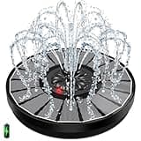 Solar Springbrunnen mit LED-Indikator, Yzert 3.5W 2000mAh Akku - Arbeiten an Trüben Tagen - Solar Teichpumpe, Wasserpumpe Solar Schwimmender Fontäne mit 8 Effekte & 4 Fixe Rohre für Garten,Vogel-Bad