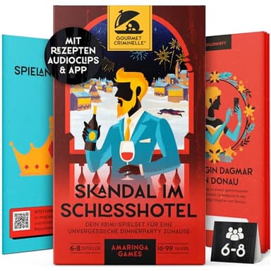 Gourmet Criminelle® Krimidinner für zuhause | 6 bis 8 Personen | Mysteriöser Mordfall für Deine Dinnerparty [Skandal im Schlosshotel]