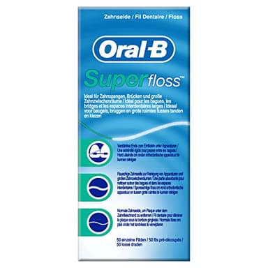 Oral-B SuperFloss Zahnseide, 50 Fäden mit Minzgeschmack