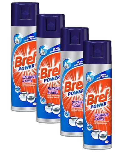 Bref Power Backofen & Grill, Backofenreiniger mit Aktivschaum, 4 x 500ml, entfernt selbst hartnäckigste Verkrustungen