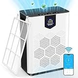 WIFI Luftreiniger Allergiker mit HEPA 14 Washbarer Filter, CADR 300m³/h für 120㎡ Wohnung Raucherzimmer, Luftfilter mit APP Steuerung, Timer, Air Purifier gegen Schimmel, Staub, Gerüche, Tierhaaren