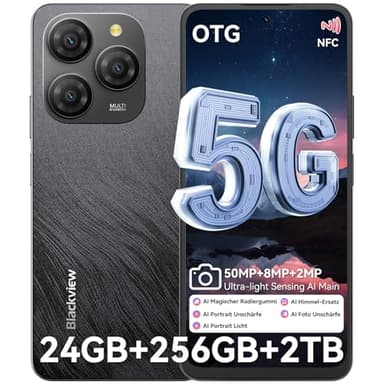 Blackview Shark 9 Handy 5G 24GB+256GB/2TBTF,2.7GHz Octa Core,Super PD 50MP AI Fotoalbum,5G Smartphone ohne vertrag, 6.67“,5000mAh Mit 18W, Dual SIM Handys/Fingerabdruck/Face ID/GPS/NFC