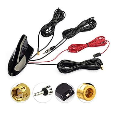 Eightwood DAB/DAB+ Antenne Autoradio Antennensplitter AM/FM GPS Dachantenne Signal Amplifier Von KFZ Haifischflosse Antenne mit Verstärker Aktive Autoantenne + 5M Extension Kabel SMB RG174 MEHRWEG