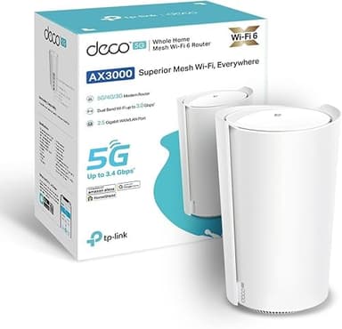 TP-Link Deco X3000-5G(1-Pack) LTE WLAN Router, 5G Router SIM-Karte, 2,5-Gbit/s-Port + 2 x Gigabit-Ports, Wi-Fi 6 AX3000, Nur APP verwaltet, Keine Webverwaltungsseite