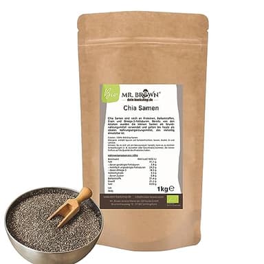 1kg BIO Chia Samen, Chiasamen, Salvia Hispanica, aus kontrolliert biologischem Anbau, schwarz