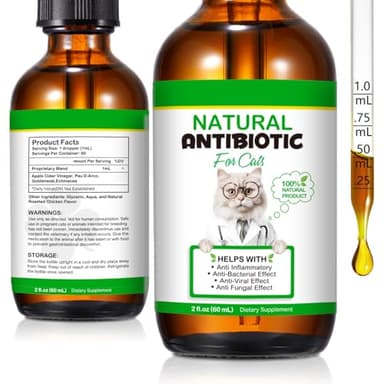 Antibiotika für Katzen, 60 ml, Katzenantibiotika für Infektionen, natürliche Antibiotika für Katzen, Haustier-Antibiotikum zur Linderung von Allergien, unterstützt das Immunsystem