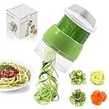 TIVUNORON 4 In 1 Zucchini Schneider, Gemüse Spiralschneider, Gemüse Julienneschneider, Spiralschneider Für Spaghetti, Karotte, Gurke, Kartoffel, KüRbis, Zucchini, Schneider Werkzeug für Küche