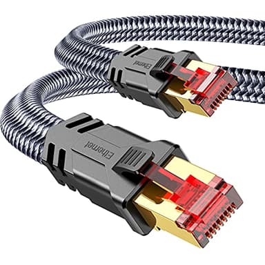 SNOWKIDS Cat 8 LAN Kabel 5meter - Netzwerkkabel 5m 40Gbps Hohe Geschwindigkeit, Ethernet Kabel - 2000MHz S/FTP RJ45 Gigabit Flach Nylon Patchkabel f¨¹r Router/Modem/TV/Switch, erhältlich in 0,25-31 m