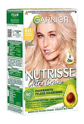Garnier Nutrisse Ultra Crème Dauerhafte Pflege-Haarfarbe 9.12 Sehr Helles Perlblond mit bis zu 100 Prozent Grauabdeckung