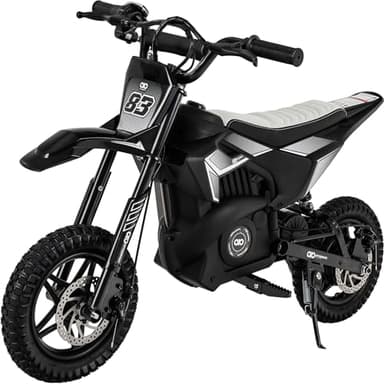 Actionbikes Motors Elektro Motorrad Kinder | 𝟐𝟒 Volt 𝟐𝟓𝟎 Watt Motor bis 𝟐𝟐 km/h | E Bike | Dirt Bike | Electric Bike | Motocross | Pocketbikes | Pocketbike | Dirtbike ab 8 Jahren (Schwarz)