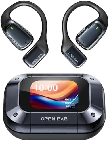 Relxhome KI Übersetzer Kopfhörer, 134 Sprachen übersetzungskopfhörer mit 4 Übersetzungs Modi - 5,4 Bluetooth Offene Kabellose Kopfhörer mit LCD Touchscreen für Meetings, Reisen, Lernen