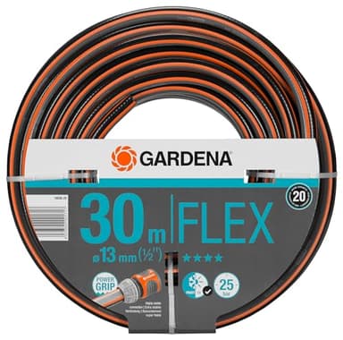 Gardena Comfort FLEX Schlauch 13 mm (1/2 Zoll), 30 m: Formstabiler, flexibler Gartenschlauch mit Power-Grip-Profil, aus hochwertigem Spiralgewebe, 25 bar Berstdruck, ohne Systemteile (18036-20)