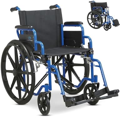 Safe Age® Rollstuhl - faltbares Leichtgewicht mit abnehmbaren Fußstützen - klappbare Armlehnen