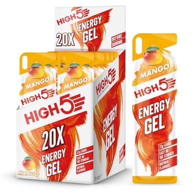 HIGH5 Energy Gels – Sportgele mit Schnellentriegelung zur Kraft der Muskeln für Höchstleistungen – Natürlicher Fruchtsaft & koffeinfrei – Energieschub für unterwegs, zum Laufen, Radfahren und Ausdauer