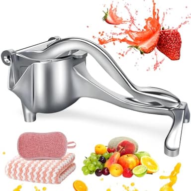 Edelstahl-Entsafter, Handpresse, robuste Handentsafter, manuelle Entsafter, Handpresse, Presse für Zitrone, Granatapfel, Orange, Küchenwerkzeug (17,8 x 7,5 cm)