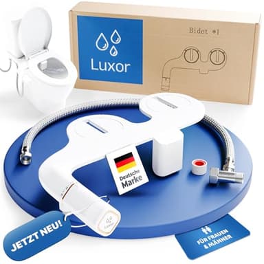 Luxor Bidet-Aufsatz für die Toilette - WC-Aufsatz für Erwachsene mit Doppeldüse [Frauen & Männer] | Einstellbarer Wasserdruck & einfache Montage | Endlich hygienische Reinigung dank Sitzdusche