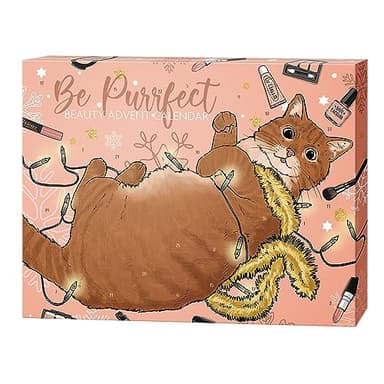 Be Purrr'fect Beauty Adventskalender 2023 - Make-Up und Geschenkset, 24 wunderbare Beauty Überraschungen für den perfekten Look, niedliches Geschenk für Frauen und Katzenliebhaber
