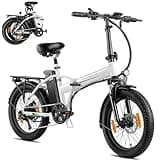 Dripex E-Bike Herren Damen, Klapprad Elektrofahrrad 20'' Trekkingrad mit 250W Motor, 48V 15Ah Lithium-Akku, Pedalunterstützung Bietet eine Reichweite von 60-90 KM,Weiß