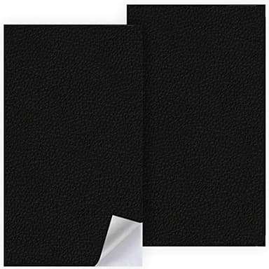 2 Stück Kunstleder Selbstklebend,Lederflicken Selbstklebend,Leder Reparatur Selbstklebend,Kunstleder Schwarz,für Autositze,Sofas,Möbel Leder Reparatur,10×20cm