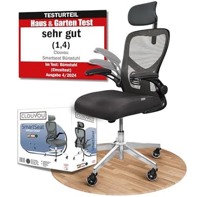 CLOUVOU SmartSeat Bürostuhl Ergonomisch [TESTSIEGER] Schreibtischstuhl 100% individuell einstellbar | Büro Stuhl & Gaming Stuhl | Computerstuhl Home Office Chair Ergonomic | Drehstuhl 150 kg