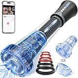 Gobeken Elektrischer Sex Spielzeug für die Männer Masturbieren für Männer mit 9 Feder Vibration & 5 Vakuum Saugen APP, Masturbator Blowjob Taschenmuschi Penispumpe Vibratorensets für Männer 2 Liner