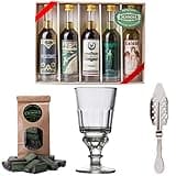 Absinth Starter Set von ALANDIA | Komplett mit 5x original Absinth | 1x Absinth Glas | 1x Absinth Löffel | 1x Zuckerwürfel | Auch super als Geschenk 0,25 l