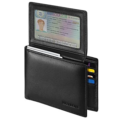 SIGTRENX Herren Portmonee Leder mit RFID Schutz Geldbeutel Echtleder Portemonnaie Geldbörse Herren Leder (Schwarz)