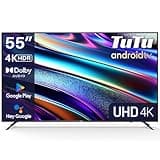 TuTu TUS55UD1A Smart TV 55 Zoll, 4K UHD Android Fernseher mit WLAN, HDR, HLG, APP Store, Triple Tuner (DVB-C/S/S2/T/T2), Bluetooth, HDMI, USB