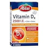 Abtei Vitamin D3 Forte Plus - mit Zink und Selen zum Erhalt gesunder Knochen, Zähne und zur Unterstützung des Immunsystems - 42 Tabletten 53 g, Anzahl Der Teile 1