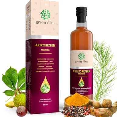 Green idea - Arthroregen - Glucosamin Chondroitin MSM - Gelenkskomplex Intensiv - 100% natürlich Sirup – Gelenkernährung - Knorpelschutzmittel mit Hylauron, MSM - Sporternährung - 500 ml