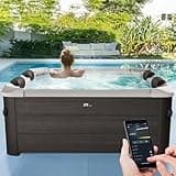 Miweba MSpa Whirlpool Outdoor | Frame Tribeca mit Fester Außenwand - Pool mit App Steuerung - 6 Personen Spa 160x160cm - UVC+ Wasserreinigung - 120 Massagedüsen - Aufstellpool - Hot Tub - Gartenpool